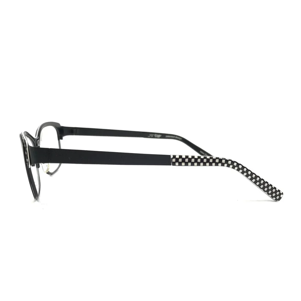 J.F. Rey Eyeglasses Frames JF2554 0010 Black White Checkered Cat Eye54-15-136